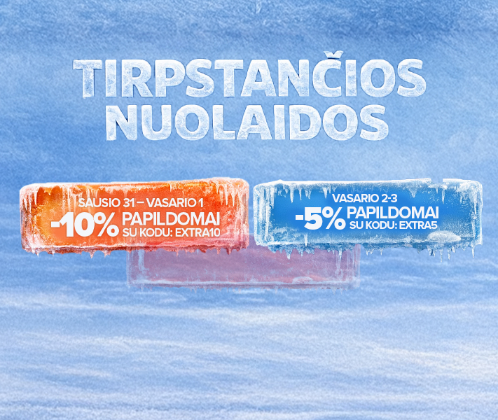 Finalinio i&scaron;pardavimo paskutinės dienos! Gauk papildomą nuolaidą su kodais: EXTRA15, EXTRA10, EXTRA5. Paskubėk &ndash; pasiūlymas ribotą laiką!